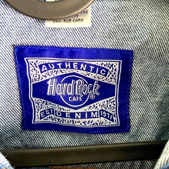 VINTAGE Hard Rock Café Youth Jean Jacket - Picture 5 of 6
